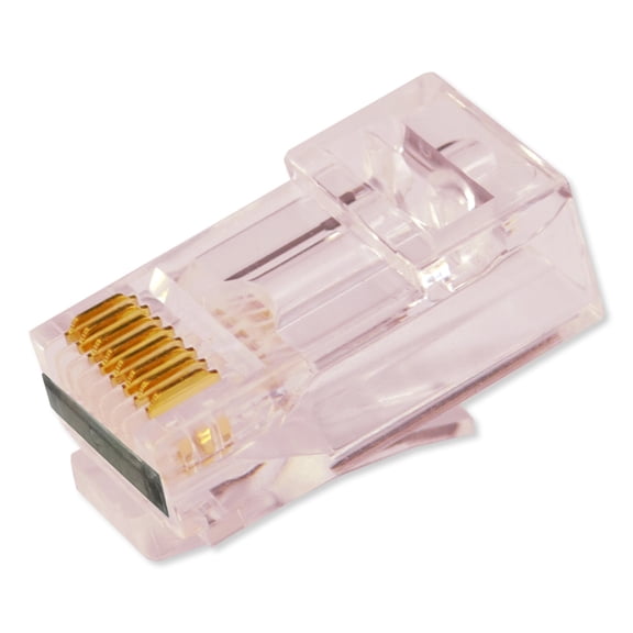 Simply45 ProSeries Cat6a Pass Through RJ45 Crimp Connectors, Red Tint, Hi/Lo Stagger, Cap45, Jar 100 pieces