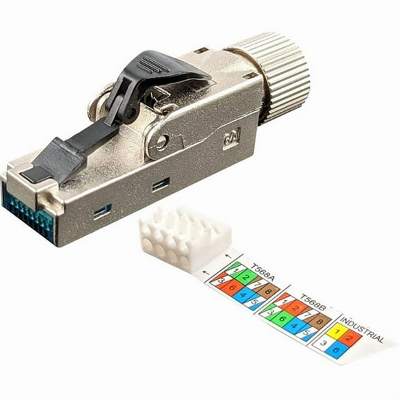 Simply45 S45-1710S 10G Rated RJ45 Ultra Slim Shielded Field Plug for Cat6/6a/7a Shielded LAN Cables