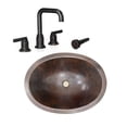 thumbnail image 1 of SimplyCopper 19" Oval Copper Bath Sink Included Goose Neck Faucet & Drain, 1 of 5