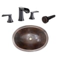 thumbnail image 1 of SimplyCopper 19" Oval Copper Bathroom Sink Hand Hammered with Faucet & Drain, 1 of 5