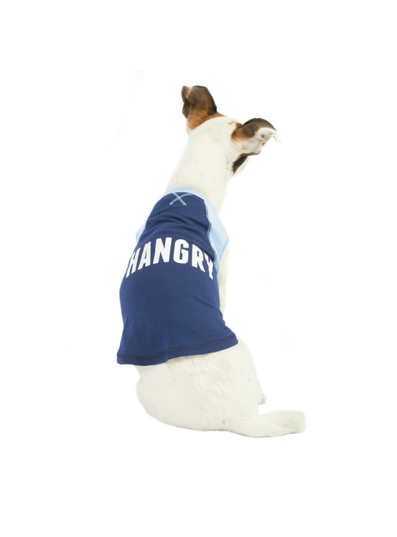 SimplyDog, Dog Clothes, Hashtag Hangry Pet T-shirt, Navy, Small