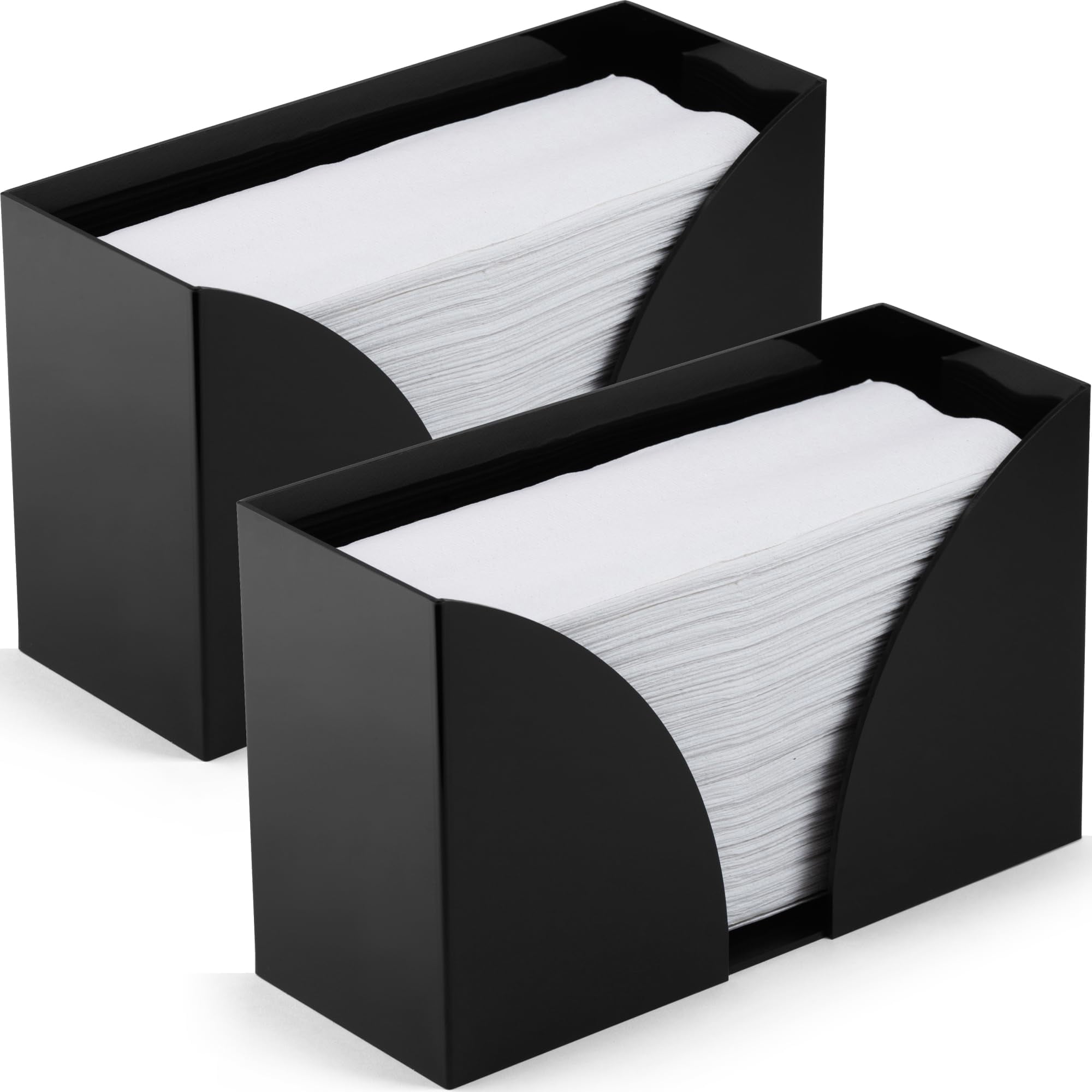 SimplyImagine 6.5-Inch Tear-Resistant Acrylic Napkin Holders, 2-Pack