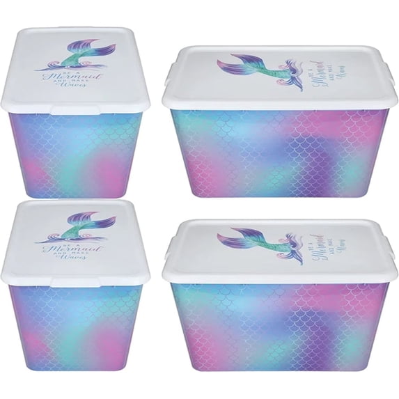 SimplyKleen 14.5-gal. Reusable Basement Plastic Storage Containers (Pack of 4)