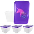 thumbnail image 1 of SimplyKleen 14.5-gal. Reusable Stacking Plastic Storage Containers with Unicorn Print Lids (Pack of 4), 1 of 8