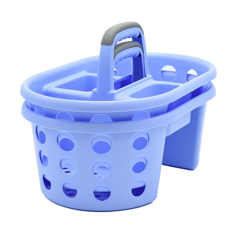 SimplyKleen 2-Pack Plastic Shower Caddy and Bathroom Storage Organizer,  Periwinkle