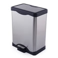 thumbnail image 1 of SimplyKleen Perfecta 10.5-Gallon Rectangle Stainless Steel Trash Can for Kitchen, Bathroom, or Home Office, 1 of 1