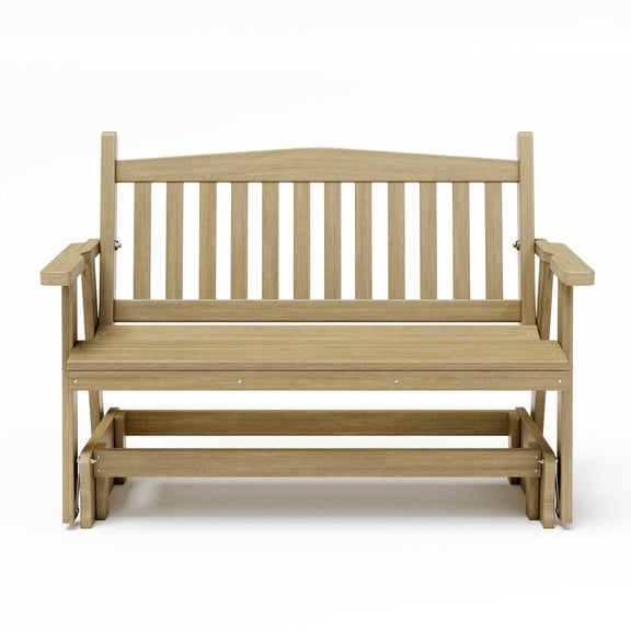 SimplyPoly Amish Made Mission Recycled Plastic Porch Glider, 4-Foot, Birchwood Wood Grain