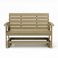 thumbnail image 1 of SimplyPoly Amish Made Signature Recycled Plastic Porch Glider, 4-Foot, Birchwood Wood Grain, 1 of 3