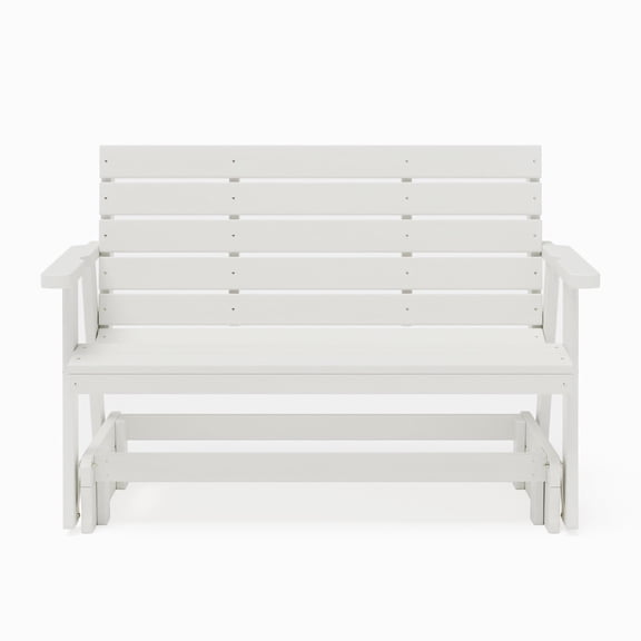 SimplyPoly Amish Made Signature Recycled Plastic Porch Glider, 5-Foot, Bright White