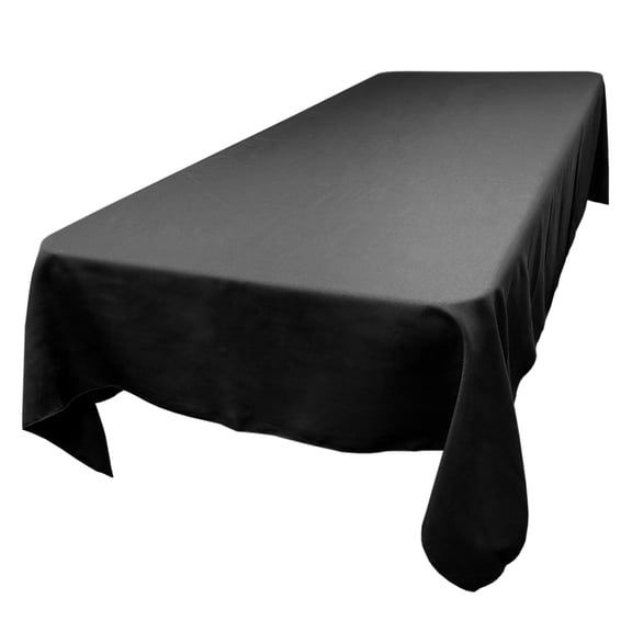 TableLinensforLess Polyester Rectangle Tablecloth, 60 Inch by 144 Inch, (Black)
