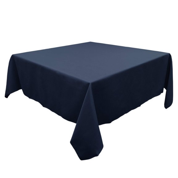 TableLinensforLess Polyester Square Tablecloth, 90 Inch Square, (Navy Blue)