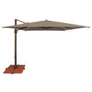 SimplyShade 10ft Outdoor Square Patio Umbrella with Cross Bar Stand, Brown