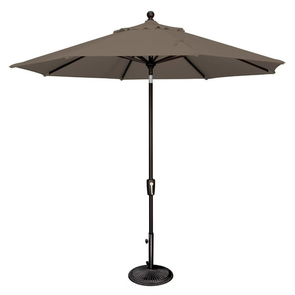 SimplyShade 9ft Outdoor Patio Octagon Umbrella with Black Push Button Tilt, Taupe Brown