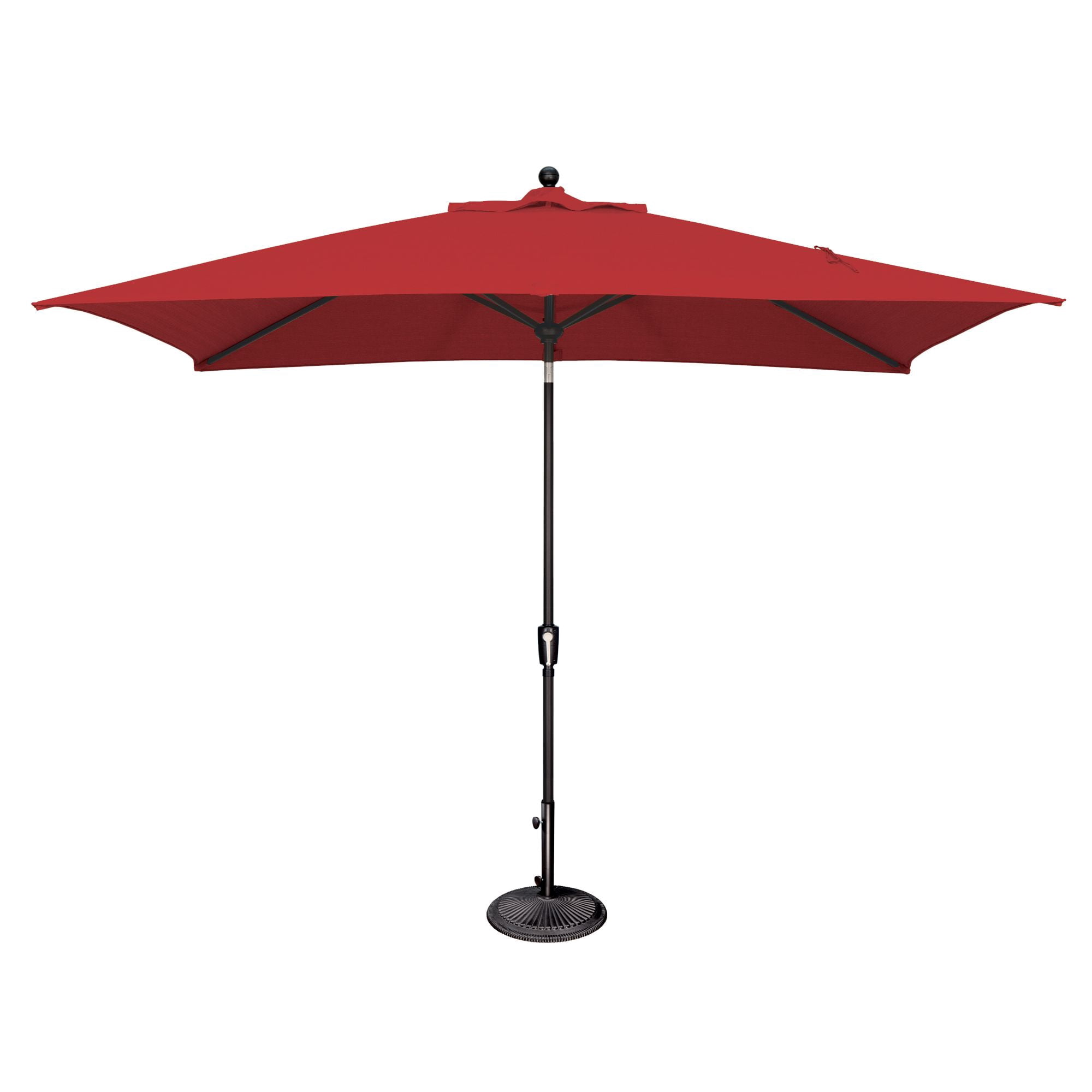 SimplyShade 10ft Outdoor Patio Rectangle Sunbrella Market Umbrella with Black Push Button Tilt, Red