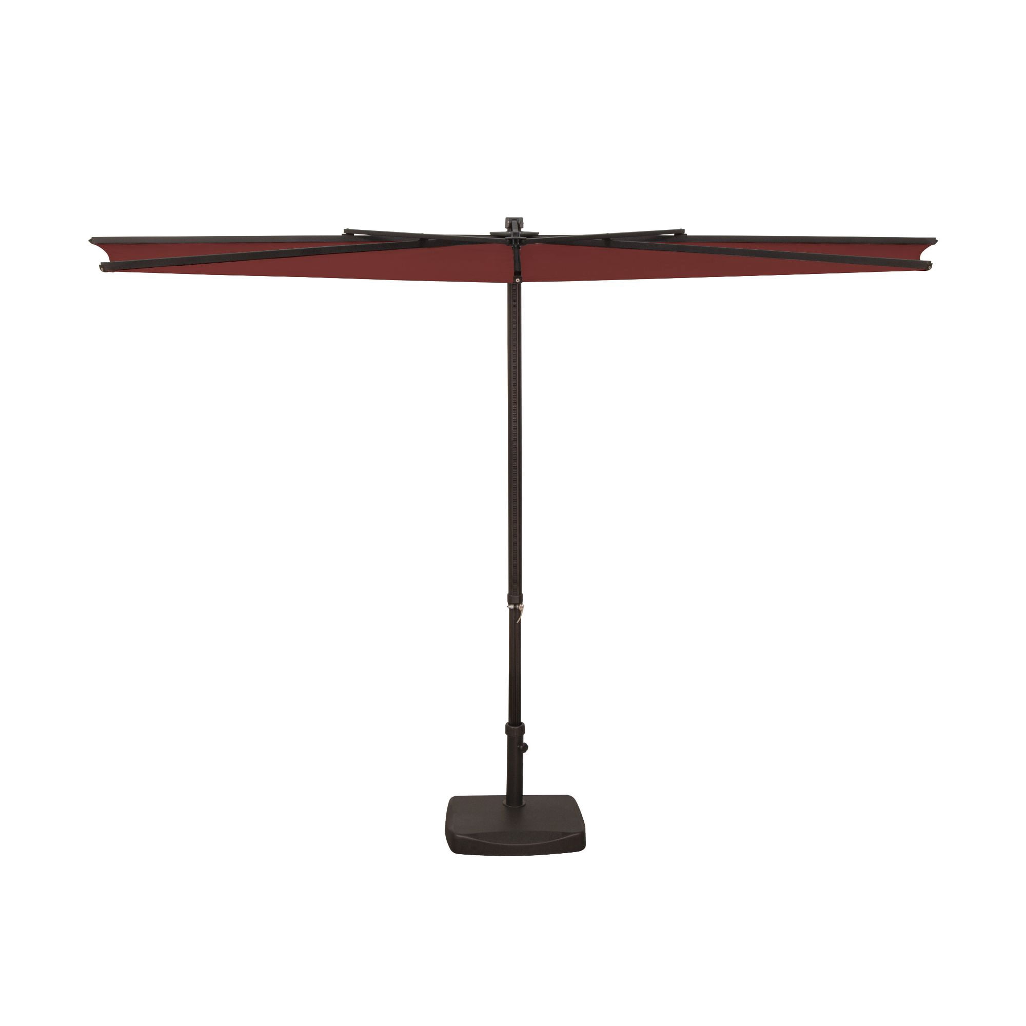 SimplyShade 9' Outdoor Patio Half Octagon Umbrella, Red