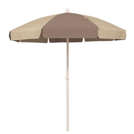 SimplyShade SSUB865KIT-P040-P0104 Tahiti 6.5 ft. Polyester Beach Umbrella with Fiberglass Ribs Beige