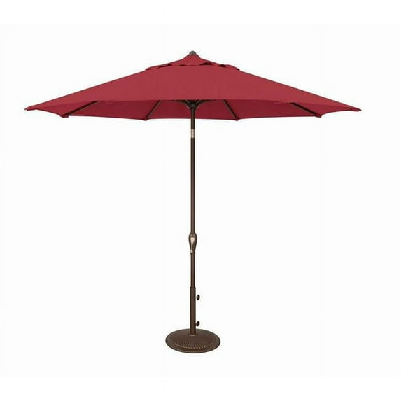 SimplyShade SSUM91-0900-D2412 9 ft. Aruba Octagon Auto Tilt Market Solefin Umbrella, 2412 Really Red