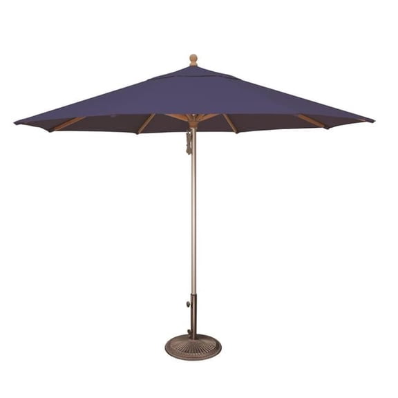 SimplyShade SSUWA811SS-D2406 Ibiza 11 ft. Solefin Wood & Aluminum Umbrella  Navy