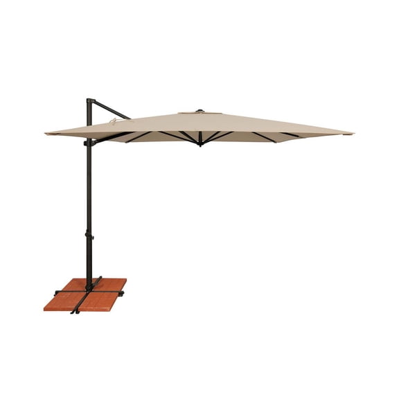 SimplyShade Skye 8.6' Square, with Cross Bar Stand, Beige Black