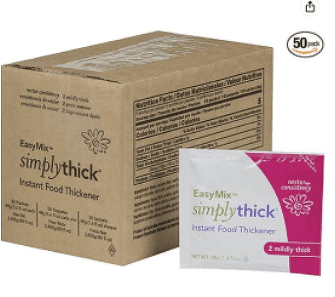 SimplyThick Easy Mix Gel Simply Thick Instant Food Thickener Mildy Thick 50  Ct