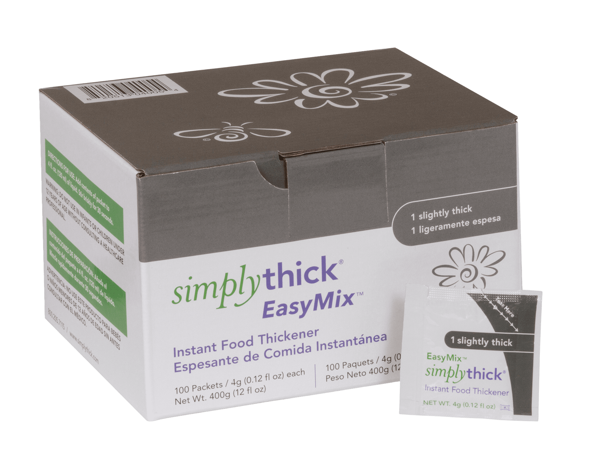 SimplyThick EasyMix 100 Count of 4g Individual Packets Gel