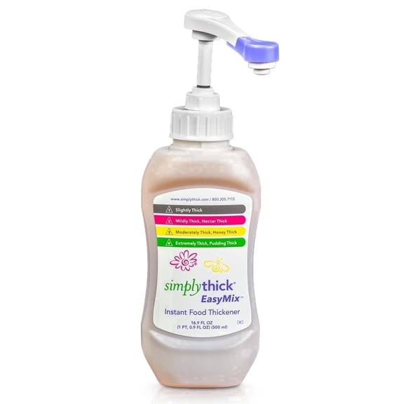 SimplyThick EasyMix | 92 Servings | Gel Thickener for those with Dysphagia & Swallowing Disorders | Won't Alter The Taste of Liquid | Easy to Prepare | 16.9 Fl Oz Bottle with Pump
