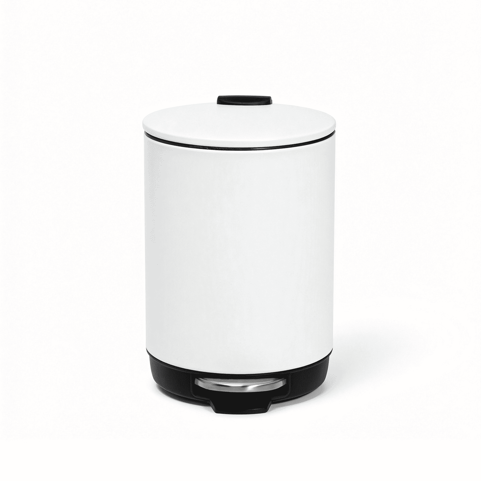 Simplykleen 3L/0.8 Gallon Round Step Trash Can Small Stainless Steel Bathroom Garbage Can with Removable Inner Bucket for Bathroom, Bedroom, Office, White