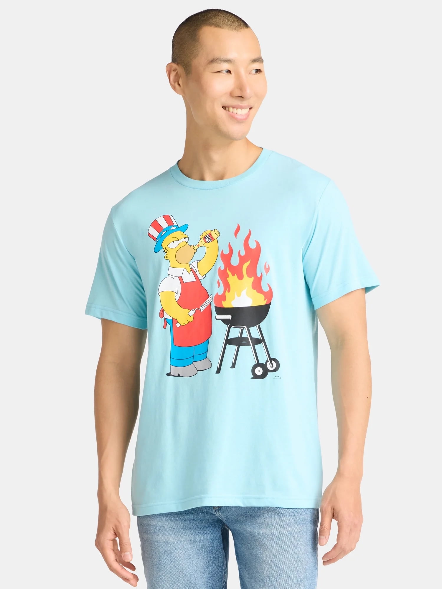 Simpons, Men's & Big Men's, Graphic Tee Shirt, Homer Griller