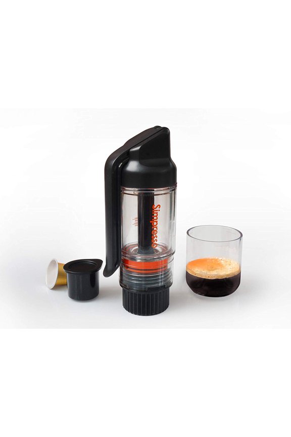 Simpresso Portable Espresso Maker | Compact Travel Coffee Maker Compatible with Nespresso Pods & Espresso Ground Coffee | Manually Operated | Premium Travel Package with All Accessories Included