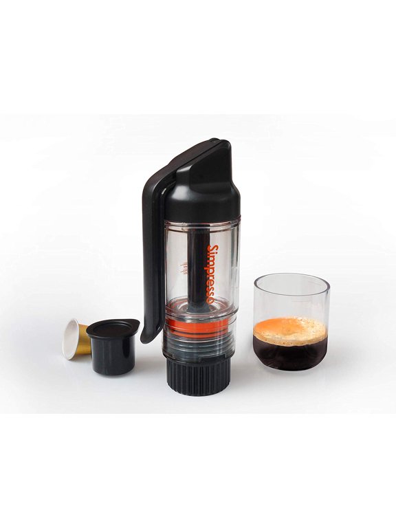 Simpresso Portable Espresso Maker | Compact Travel Coffee Maker Compatible with Nespresso Pods & Espresso Ground Coffee | Manually Operated | Premium Travel Package with All Accessories Included