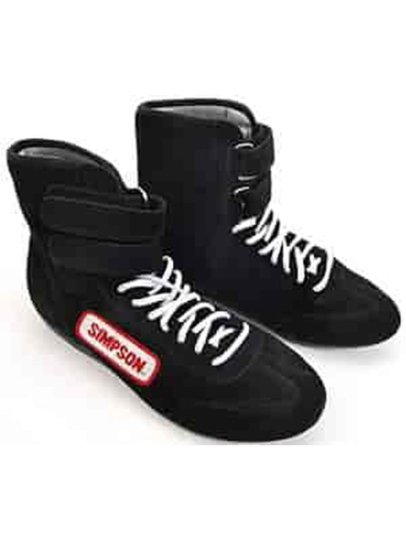 Racing 28105BK The Hightop Black Size 10-1/2 SFI Approved Driving Shoes