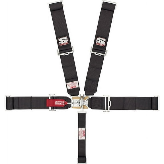Simpson Racing 29043BK Latch & Link Sport Harness - 55" Length - Pull Down - Bolt-In - Black - Each