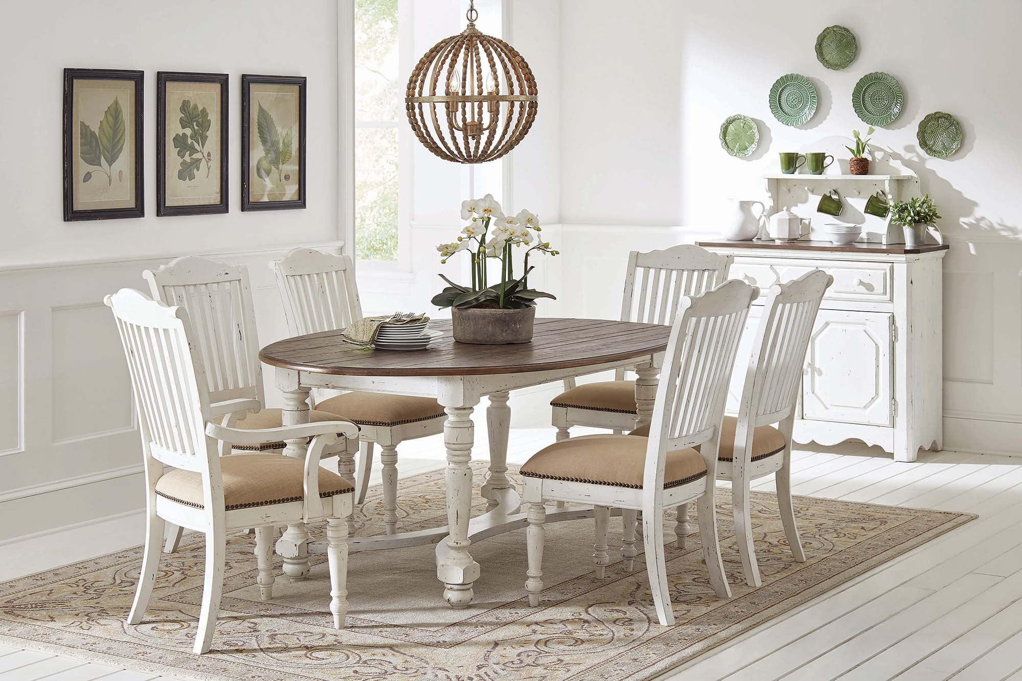Rustic oval clearance dining table set
