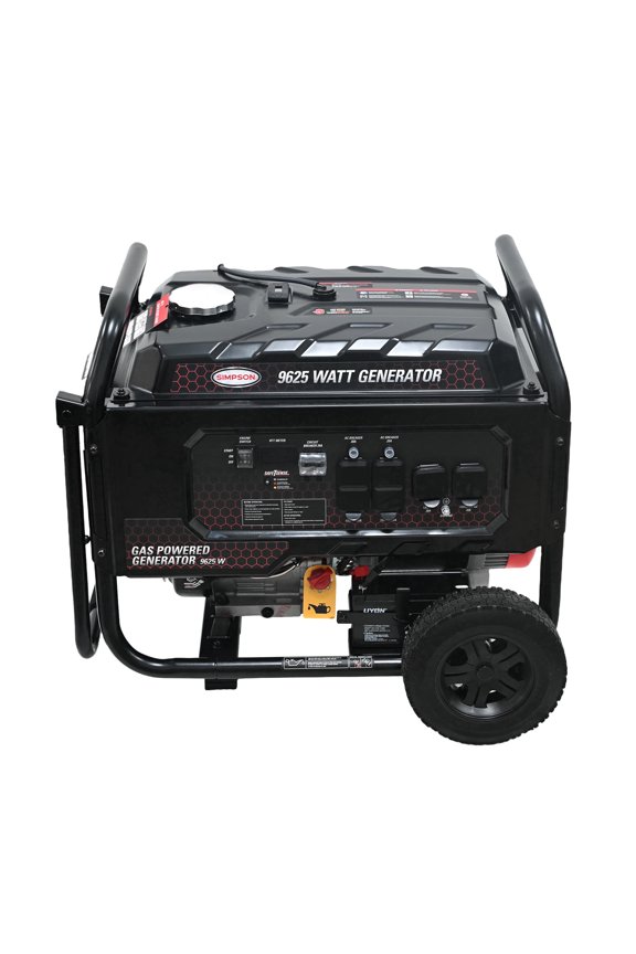 9625 Watt Gas Pull Cord Start with Electric Start Option CO Sensor Wheels Portable Generator (SF7796)