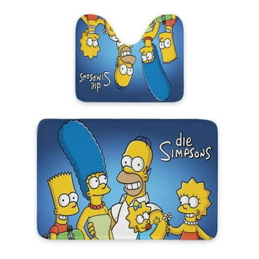 Simpson Bathroom Rug Set 2 pieces - Fluffy soft bath mat and U-shaped toilet rug, non-slip machine wash/dry absorbent shower rug and bath mat set-61*90cm