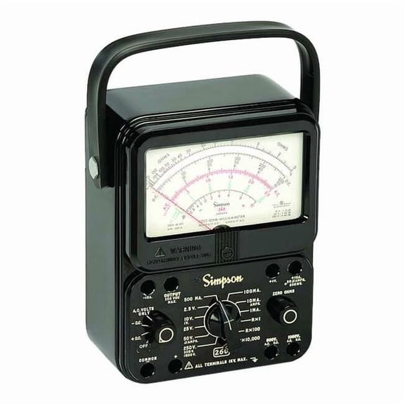 Simpson Electric Analog Multimeter,1000V,10A,20M Ohms 260-8P