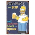 thumbnail image 1 of Simpson Metal Tin Sign Homer Simpsons Drinking Beer The Simpsons Decor Poster Vintage Retro Metal Plaque Wall Decor Gift For Bathroom Restaurant Farm Bedroom Cafe School 16x24 Inch, 1 of 4