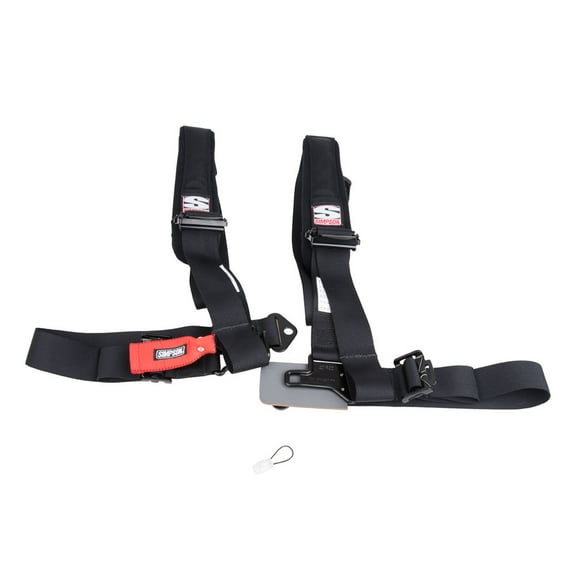 Simpson Performance Products 1871740009 D3 Bolt-In Safety Harness with Pads - Black - 2" Driver Side