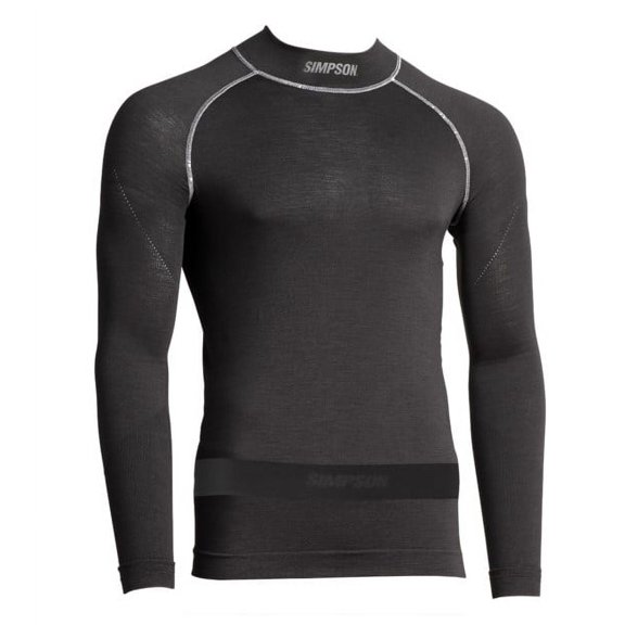 Simpson Racing 20193XSSK Pro Fit Base Layer - Top (Only) - Adult XS/S - Black