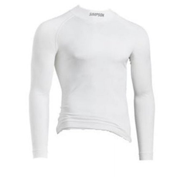 Simpson Racing 20193XSSW Pro Fit Base Layer - Top (Only) - Adult XS/S - White