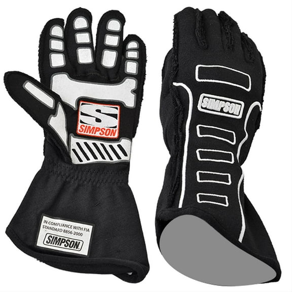 Simpson Racing 21300SK Competitor Racing Gloves Adult Small Black/White Pair
