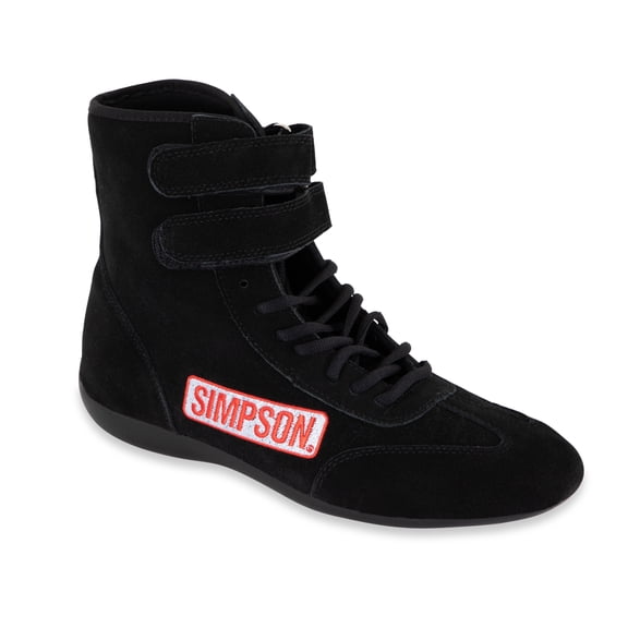 Simpson Racing 28125BK High Top Racing Shoes Adult Size 12.5 Black Pair