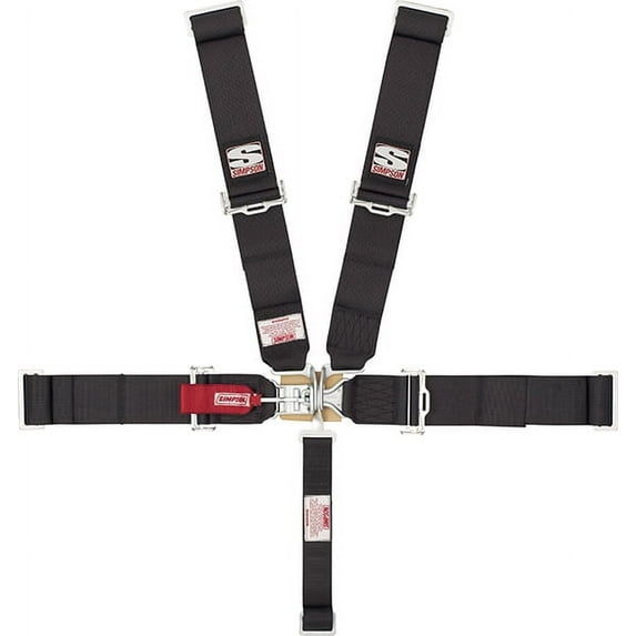 Simpson Racing 29043R Latch & Link Sport Harness - 55" Length - Pull Down - Bolt-In - Red - Each