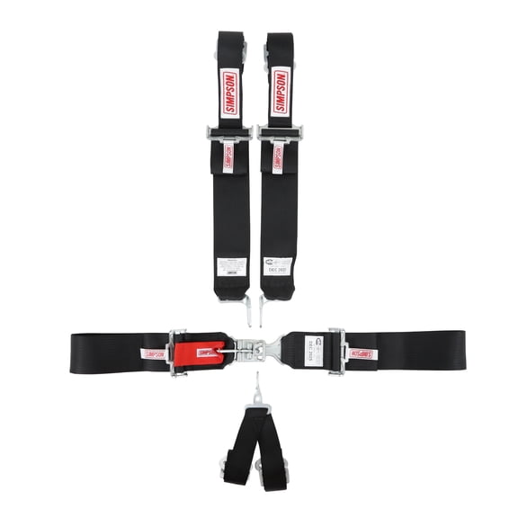 Simpson Racing 290636HK Standard Latch & Link Harness (Individual) - 6 Point - SFI 16.1 - 55" Length - Pull Down - Bolt In - Black - Each