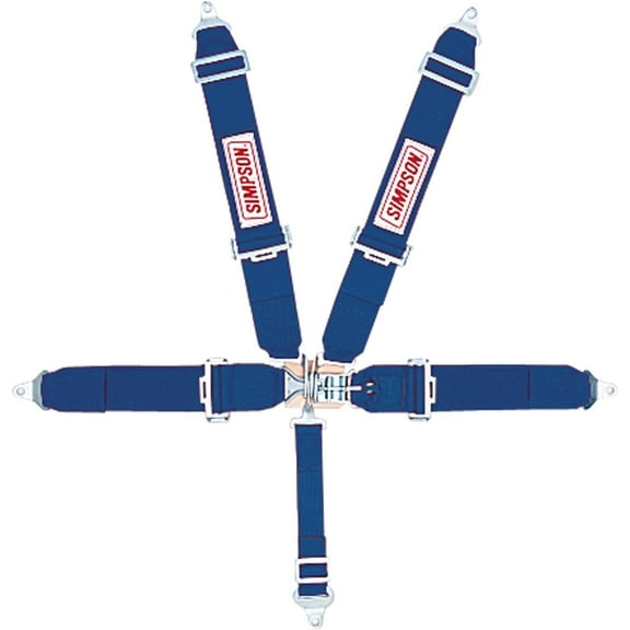 Simpson Racing 29063BL Standard Latch & Link Harness - 5 Point - SFI 16.1 - 55" Length - Blue - Each