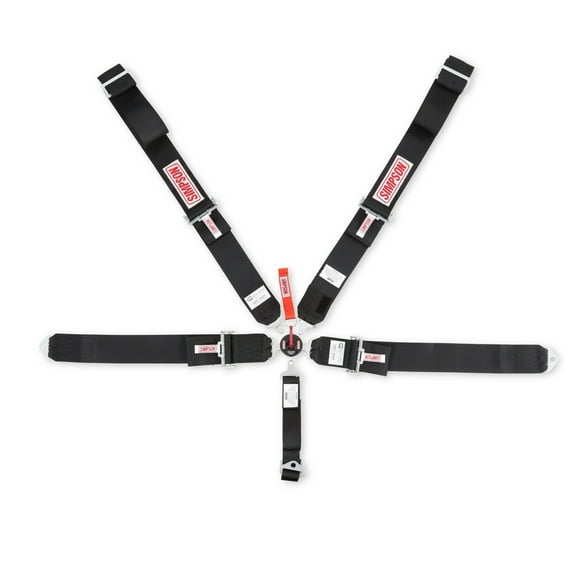 Simpson Racing 29110BK Harness - Camlock - 5 Point - SFI 16.1 - Pull Down - Bolt In - 55 inch L - Black - Each