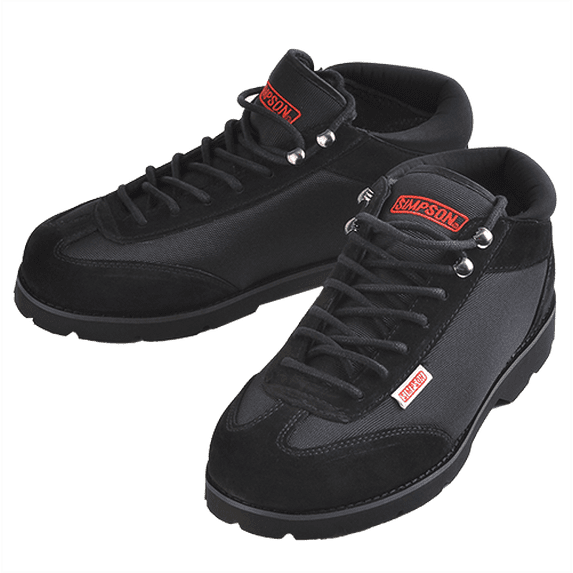 Simpson Racing 57105BK Crew Shoes Men's Size 10.5 Black Pair