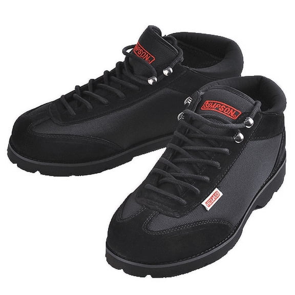 Simpson Racing 57950BK Crew Shoes Men's Size 9.5 Black Pair