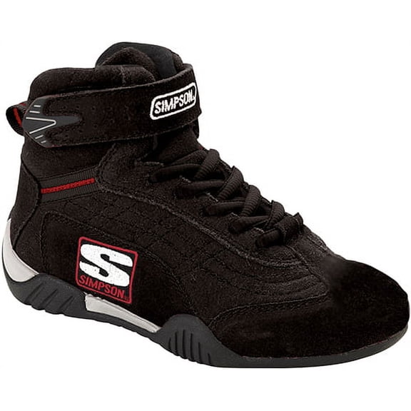 Simpson Racing AD135BK Adrenaline High Top Driving Shoes Adult 13.5 Black