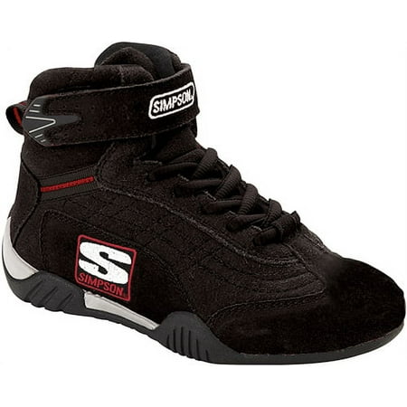 Simpson Racing AD500BK Adrenaline High Top Driving Shoes Adult 5 Black